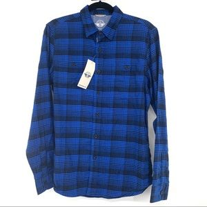 Dockers Men’s Blue & Black Button Down Shirt NWT